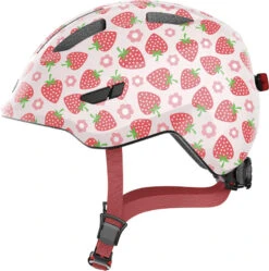 Caschi Bici Strada Casco Bimbo Abus Smiley 3.0 Led Rose Strawberry