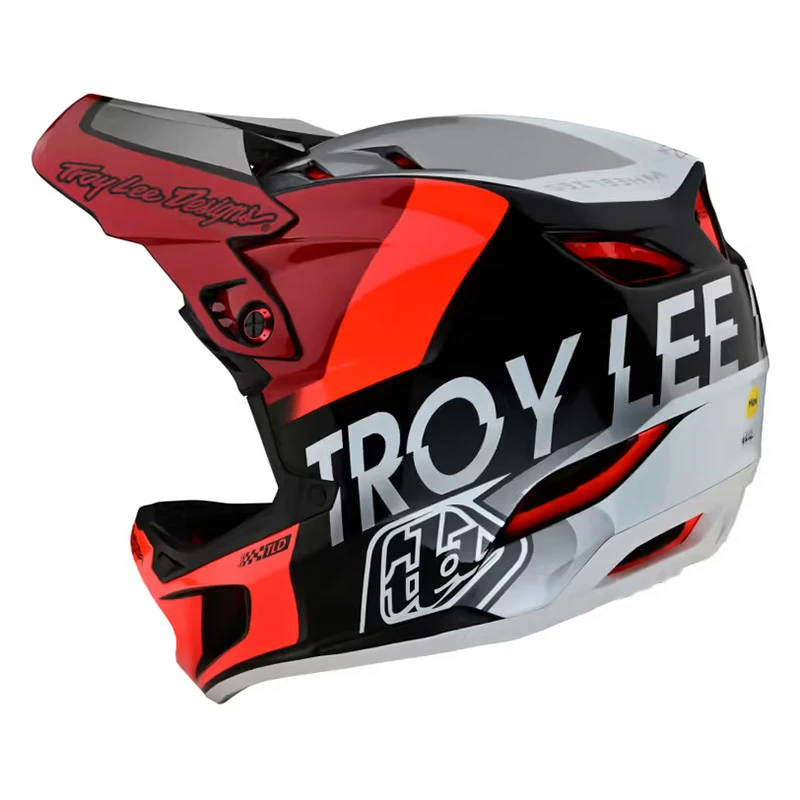 Downhill Troy Lee Designs D4 Composite Qualifier Rosso Argento 2 Downhill Troy Lee Designs D4 Composite Qualifier Rosso Argento - immagine 2
