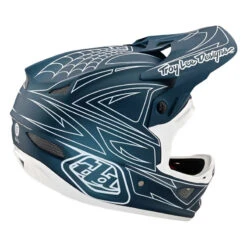 Downhill Casco Troy Lee Designs D3 Fiberlite Spiderstripe Blu -Biciclette Attrezzature Negozio tld 19855003 3