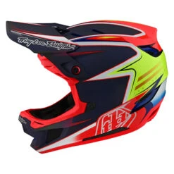 Downhill Casco Troy Lee Designs D4 Carbon Lines Rosso