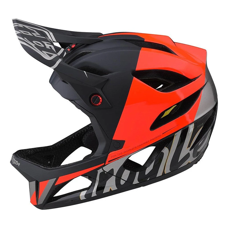 Downhill Casco Bici Troy Lee Designs Nova Glo Rosso